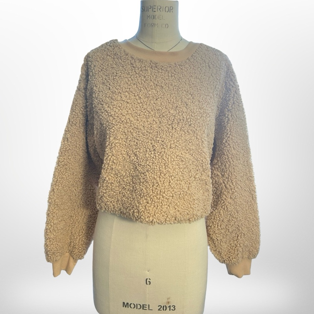 Wild Fable Cropped Sherpa Pullover Sweater Size Extra Small